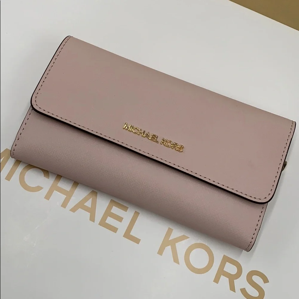 Michael Kors Jet Set Travel Lg Trifold Wallet - Picture 1 of 16